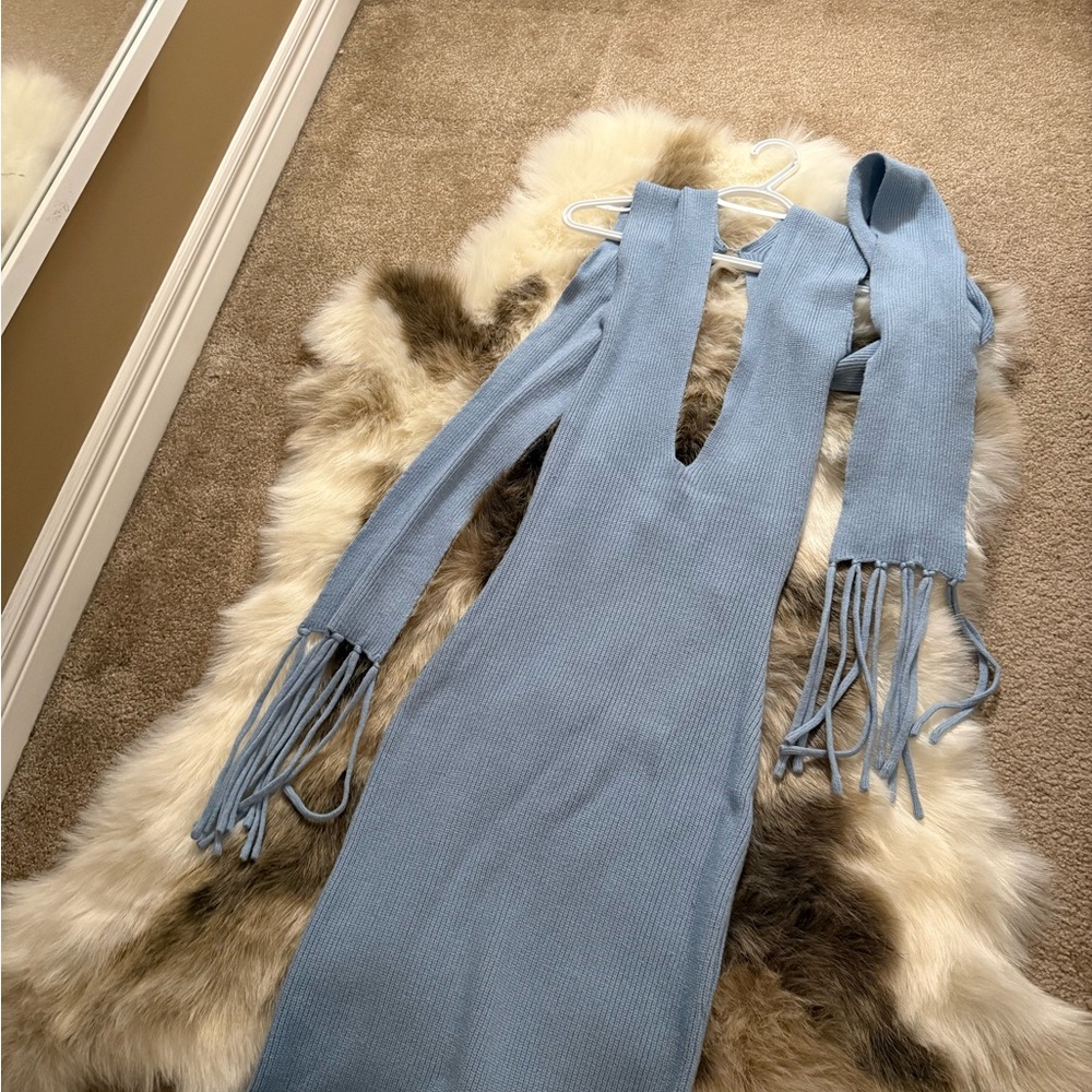 Peppermayo Light Blue Maxi knit Dress - Picture 3 of 3